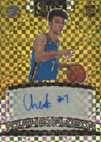 2022 Panini Select Youth Explosion Signature #YESCHG Chet Holmgren Gold Basketball Card