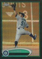 2012 Topps Chrome #100 Ichiro Catching-Black Refractor Baseball Card
