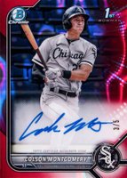 2022 Bowman Chrome Prospect Autographs #CPACMY Colson Montgomery Red Lava Refractor Baseball Card