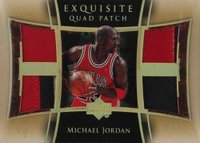 2004 UD Exquisite Collection Quad Patch #E4PMJ Michael Jordan Gold 1/1 Basketball Card