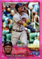 2023 Topps Chrome Logofractor Edition #39 Ronald Acuna Jr. Pink Refractor Baseball Card