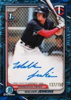 2024 Bowman Chrome Prospect Autographs #CPAWJ Walker Jenkins Blue Lunar Refractor Baseball Card
