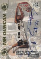 1997 Press Pass Autographs # Tim Duncan Ball in net Basketball Card