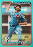 2024 Topps Chrome #262 Aaron Nola Aqua Refractor Baseball Card