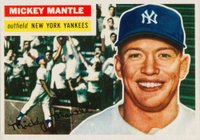 1956 Topps #135 Mickey Mantle Gray Back Baseball Card