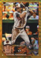 2023 Topps Chrome #2 Gunnar Henderson Gold Wave Refractor Baseball Card