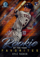 2019 Bowman Mega Box Chrome Rookie of the Year Favorites #ROYF1 Kyle Tucker Orange Refractor Baseball Card