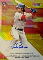 2017 Bowman's Best Best of 2017 Autograph #B17ABE Andrew Benintendi Gold Refractor Baseball Card