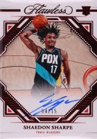 2022 Panini Flawless Flawless Finishes Autographs #FFSHS Shaedon Sharpe Ruby Basketball Card