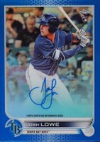 2022 Topps Chrome Rookie Autographs #RAJL Josh Lowe Blue Refractor Baseball Card