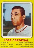1969 Transogram # Jose Cardenal Hand Cut Baseball Card