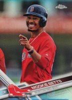 2017 Topps Chrome #199 Mookie Betts Red Jersey-Refractor Baseball Card