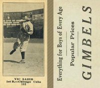 1916 Gimbels #152 Vic Saier Baseball Card
