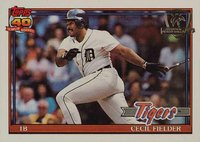 1991 Topps Desert Shield #720 Cecil Fielder Baseball Card