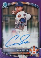 2025 Bowman Chrome Prospect Autographs #CPACSM Cam Smith Purple Refractor Baseball Card