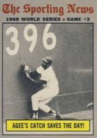 1970 Topps #307 World Series Game 3 Agee's Catch Saves The Day! Baseball Card