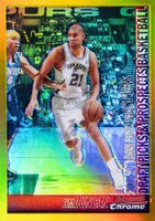 2005 Bowman Draft Picks & Prospect #21 Tim Duncan Chrome-Gold Refractor Basketball Card