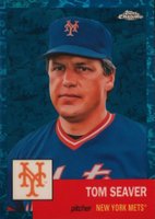 2022 Topps Chrome Platinum Anniversary #139 Tom Seaver Platinum Toile White/Blue Refractor Baseball Card