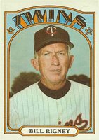 1972 Topps #389 Bill Rigney Baseball Card