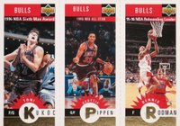 1996 Collector's Choice Chicago Bulls #B2 Kukoc/Pippen/Rodman Gold Mini-Card Basketball Card