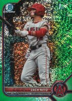 2022 Bowman Draft #BDC18 Zach Neto Chrome-Green Sparkle Refractor Baseball Card