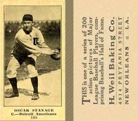 1916 Weil Baking Co. #168 Oscar Stanage Baseball Card