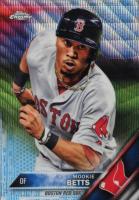 2016 Topps Chrome #161 Mookie Betts Blue Wave Refractor Baseball Card