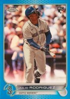 2022 Topps Chrome Update #USC150 Julio Rodriguez Blue Refractor Baseball Card