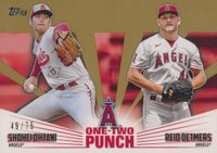 2023 Topps One-Two Punch #12P23 Reid Detmers/Shohei Ohtani Gold Baseball Card