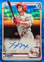 2020 Bowman Chrome Prospect Autographs #CPALOH Logan O'Hoppe Blue Refractor Baseball Card