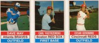 1976 Hostess # May/Yastrzemski/Geronimo Hand Cut-Panel Baseball Card
