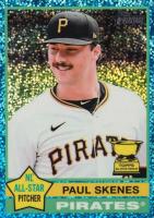 2025 Topps Heritage #60 Paul Skenes Chrome-Light Blue Sparkle Refractor Baseball Card