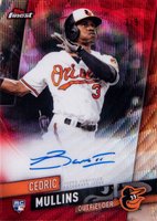2019 Finest Autographs #FA-CM Cedric Mullins Red Wave Refractor Baseball Card