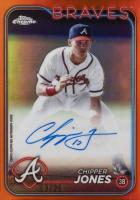 2024 Topps Chrome Update Chrome Legends Autographs #CJ Chipper Jones Orange Refractor Baseball Card