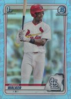 2020 Bowman Draft #BD57 Jordan Walker Chrome-Sky Blue Refractor Baseball Card