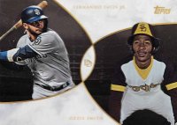2019 Topps on Demand Dynamic Duals #2A Fernando Tatis Jr./Ozzie Smith Black Baseball Card