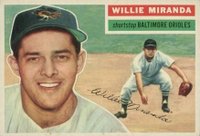 1956 Topps #103w Willie Miranda White Back Baseball Card