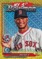 2024 Bowman Chrome Mega Box My 1st Bowman #9 Ceddanne Rafaela Yellow Refractor Baseball Card