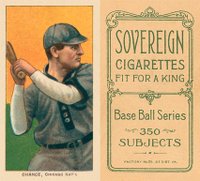 1909 White Borders Sovereign #77 Frank Chance Batting Baseball Card