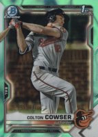 2021 Bowman Draft #BDC166 Colton Cowser Chrome-Aqua Lava Refractor Baseball Card