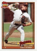 1991 Topps Desert Shield #749 Greg W. Harris Baseball Card