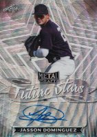 2021 Leaf Metal Draft Future Stars Autographs #JD1 Jasson Dominguez Silver Wave Baseball Card