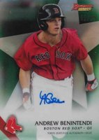 2015 Bowman's Best Best of 2015 Autographs #ANB Andrew Benintendi Green Refractor Baseball Card