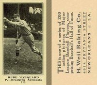 1916 Weil Baking Co. #113 Rube Marquard Baseball Card