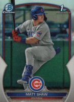 2023 Bowman Draft #BDC33 Matt Shaw Chrome-Refractor Baseball Card