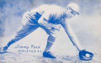 1926 Exhibit Postcard backs (1926-1929) # Jimmy Foxx Correct spell Jimmie Baseball Card