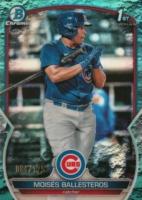 2023 Bowman Chrome Prospects #BCP11 Moises Ballesteros Aqua Lunar Crater Refractor Baseball Card