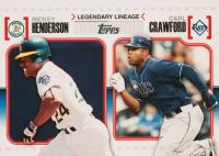 2010 Topps Legendary Lineage #LL30 Carl Crawford/Rickey Henderson Baseball Card
