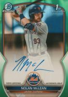 2023 Bowman Draft Chrome Prospect Autograph #CDANM Nolan McLean Green Lava Baseball Card
