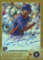 2015 Topps Chrome Autograph Rookies #AR-CC Carlos Correa Gold Refractor Baseball Card